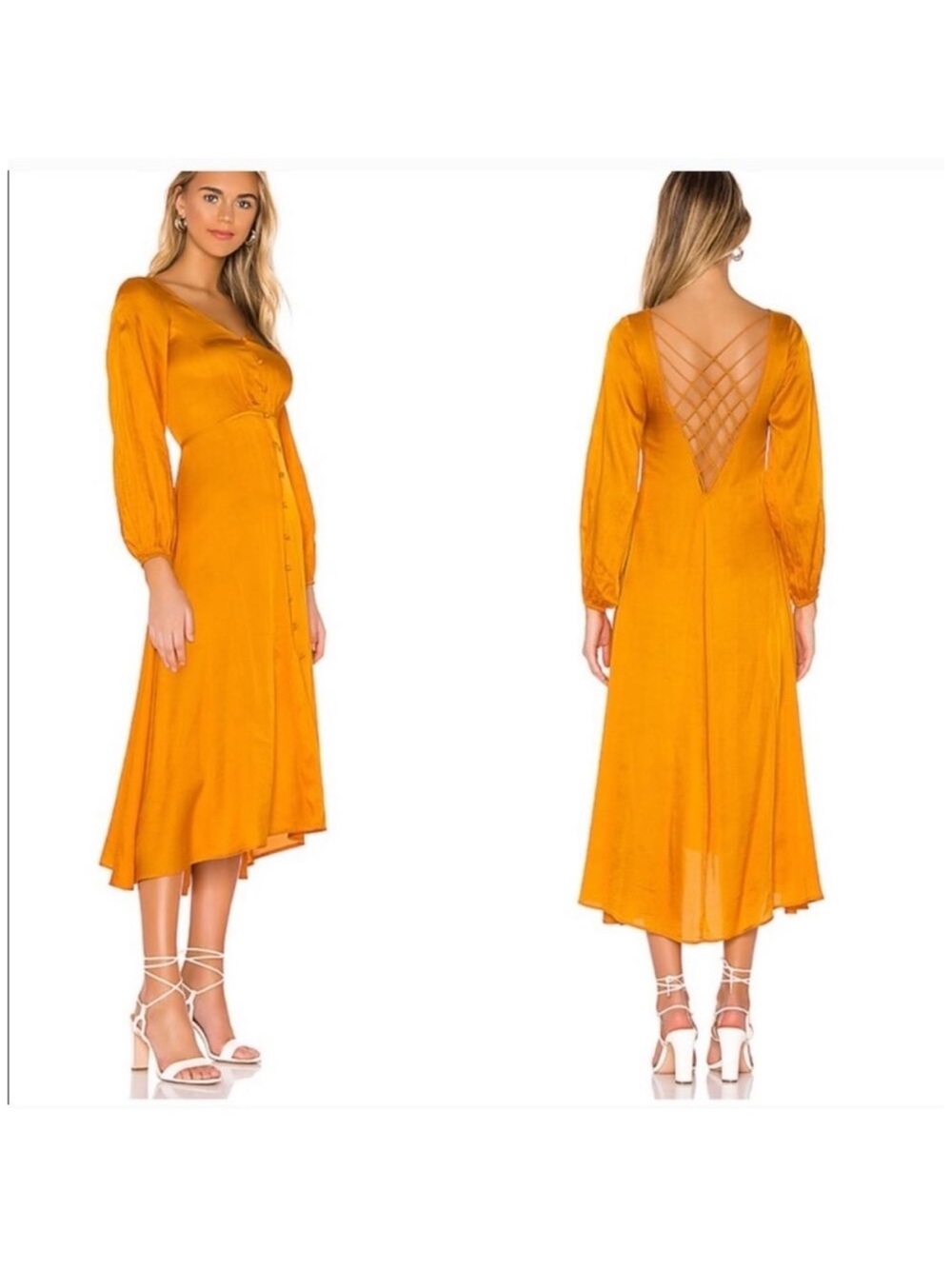free people tangerine midi dress xs/ 2